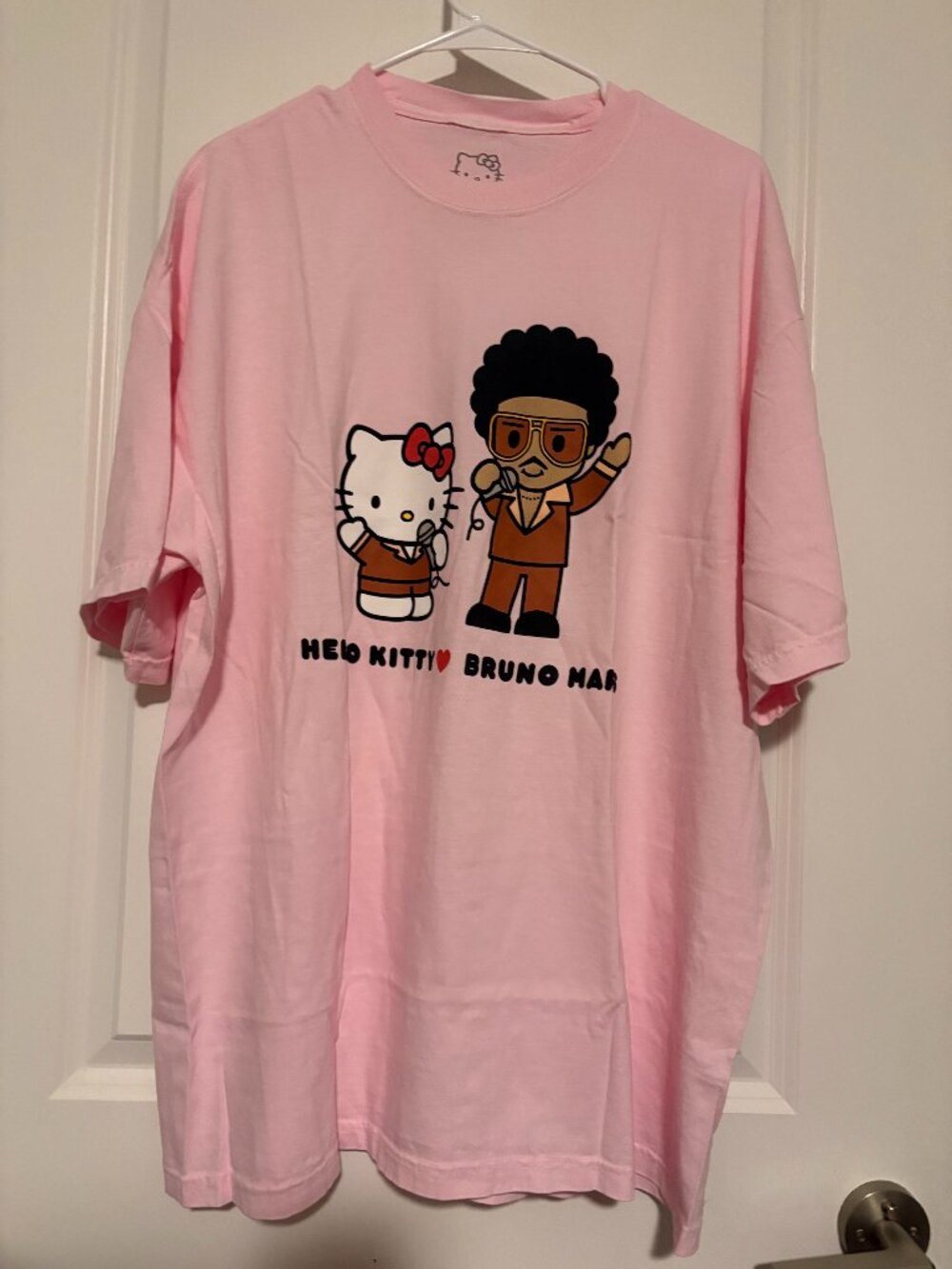 Sanrio Hello Kitty x Bruno Mars Mic Wave Pink Tee Shirt Size 2XL NWOT